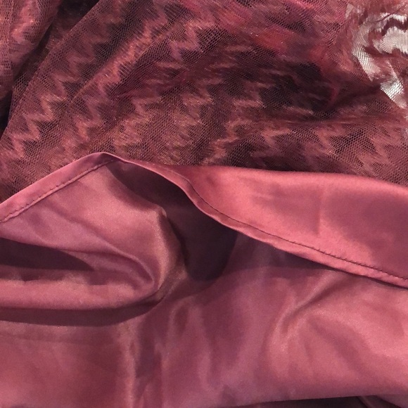 Cider party prom dress velvet and lace burgundy red size  XL strapless - Picture 10 of 11